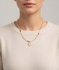 Day & Eve Halskette - Perlen mit Herzanhänger - Braun-Beige
