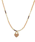 Day & Eve Halskette - Perlen mit Herzanhänger - Braun-Beige