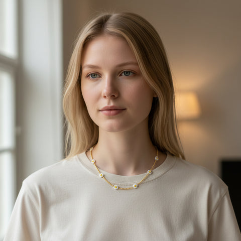 Day & Eve Halskette mit Blümchen – 14 Karat Gold - Damen & Kinder