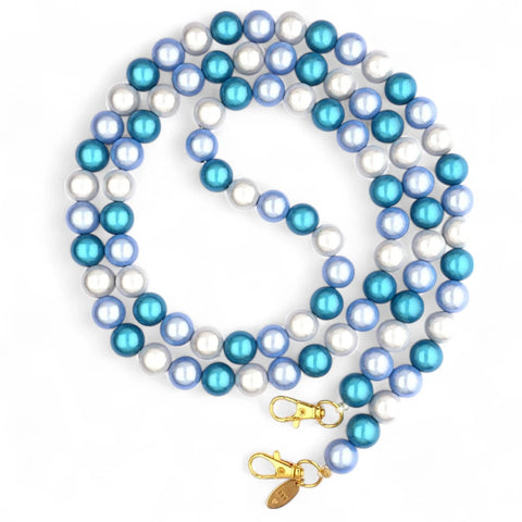 Telefonkette / Handykette XXL - 14mm Perlen - Off White Aqua