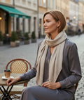 Musselinschal / Dreieckstuch XXL in Beige - WALDDESIGNERIN® 