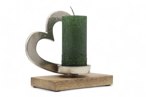 Kerzenteller Herz mit Kerze