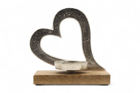 Kerzenteller Herz mit Kerze