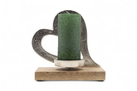 Kerzenteller Herz mit Kerze