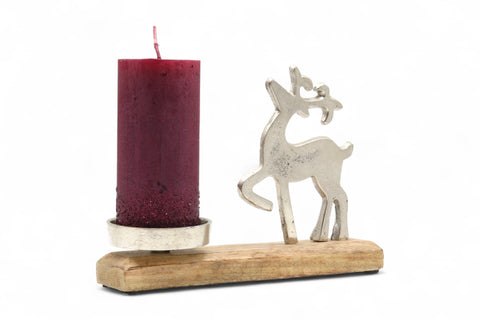 Kerzenteller mit Hirsch und Kerze