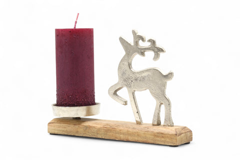 Kerzenteller mit Hirsch und Kerze
