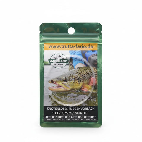 Knotenloses Fliegenvorfach verjüngt – 9 ft – Monofil – 0X bis 7X – WALDDESIGNERIN®