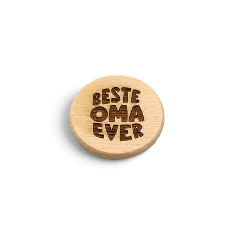 Kühlschrankmagnet „Beste Oma Ever“ aus Holz - WALDDESIGNERIN®