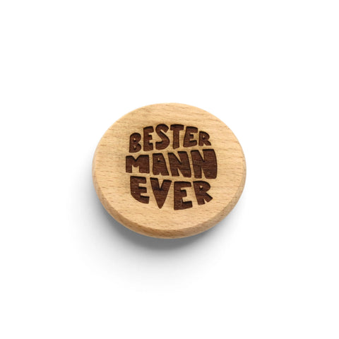 Kühlschrankmagnet „Bester Mann Ever“ aus Holz - WALDDESIGNERIN®