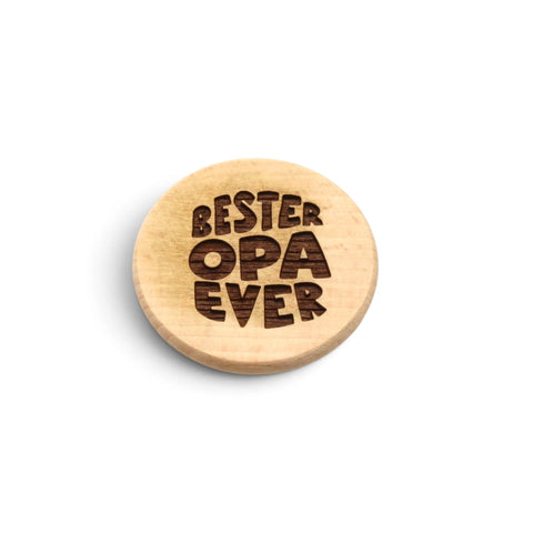 Kühlschrankmagnet „Bester Opa Ever“ aus Holz - WALDDESIGNERIN®