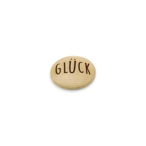 Kühlschrankmagnet Holz rund "Glück"