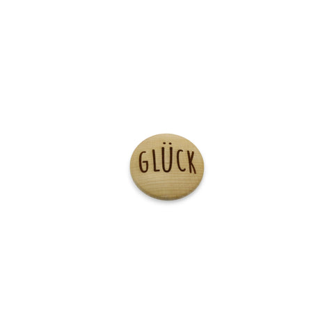 Kühlschrankmagnet Holz rund "Glück"