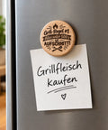 Kühlschrankmagnet aus Holz "Grillregel #1 - Alles unter 500 Gramm ist Aufschnitt" - WALDDESIGNERIN® 