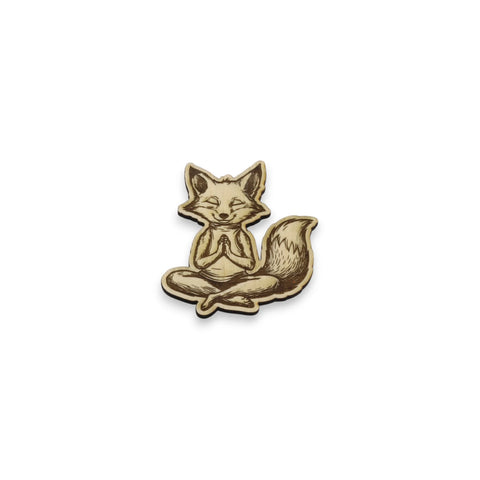 Kühlschrankmagnet Yoga Fuchs aus Holz