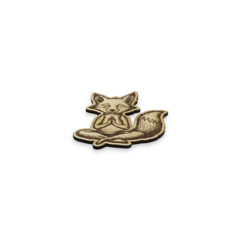 Kühlschrankmagnet Yoga Fuchs aus Holz