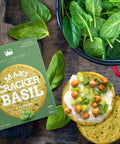 Maxi Cracker mit Basilikum und Olivenöl