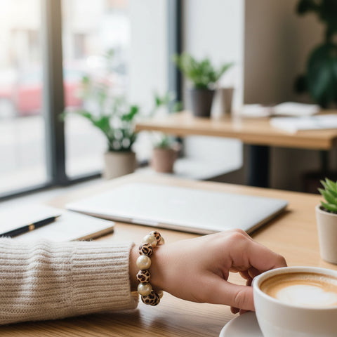 Perlenarmband Wild Magic - Leo Champagne 14mm