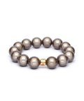 Magic Pearl Perlenarmband "Taupe" 14mm