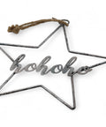 Sternenanhänger aus Aluminium mit dem Schriftzug Ho Ho Ho