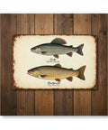 Blechschild Äsche & Bachforelle - Fliegenfischen - WALDDESIGNERIN® 