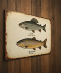 Blechschild Äsche & Bachforelle - Fliegenfischen - WALDDESIGNERIN® 
