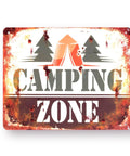 Blechschild Camping Zone – Rustikaler Charme für dein Outdoor-Abenteuer