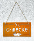 Metallschild Edelrost "Grillecke"