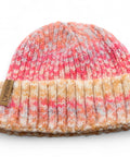 Sehr schöne und hochwertige Strickmütze in der Farbe Multicolor Rosa-Pink gefertigt in Deutschland. 