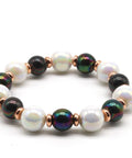 Perlenarmband Elégance - Sehr edles Damenarmband aus Kunststoffperlen in der Farben Pearl, Kupfer und braun