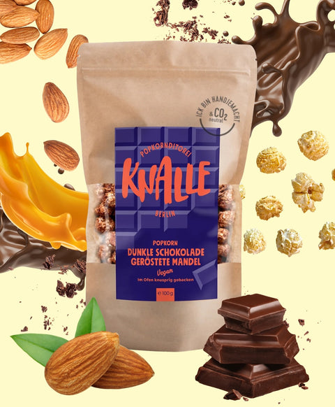 Popcorn - Dunkle Schokolade Geröstete Mandel – Vegan