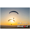 Wunderschöne Postkarte mit dem Motiv "Paragliding - Gleitschirmflieger - Grüße aus dem Sauerland