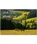 Wunderschöne Postkarte mit dem Motiv "Pferde - Grüße aus dem Sauerland