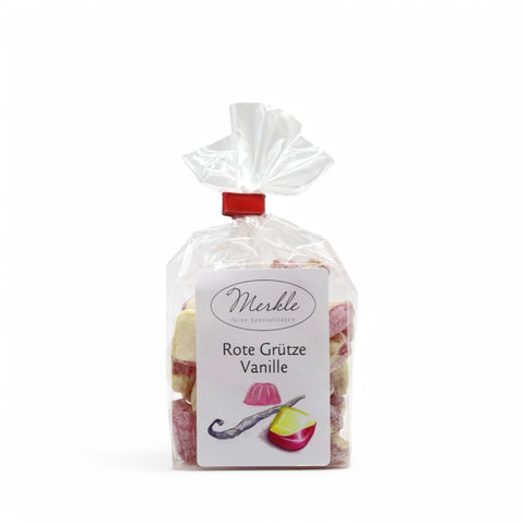 Handgefertigte Manufaktur Bonbons mit Rote Grütze Vanille Geschmack