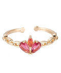 Schöner Ring aus Kupfer, 14 Karat vergoldet mit rosafarbenen Zirkoniastein in Herzform