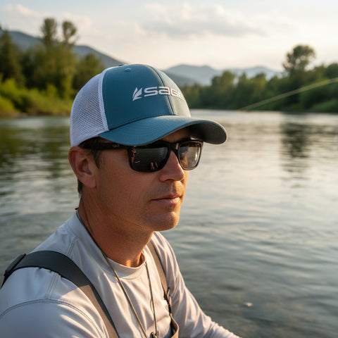 SAGE Mesh Back Hat - Baseball Cap - Blue