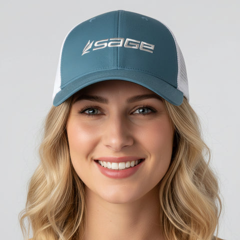 SAGE Mesh Back Hat - Baseball Cap - Blue