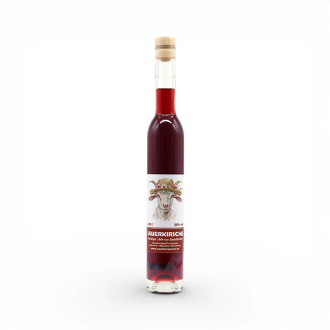 Sauerkirschlikör aus dem Sauerland mit Ziegenmotiv