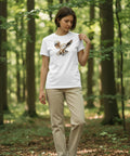 Damen T-Shirt aus 100 % Baumwolle mit Eule aus dem Sauerland