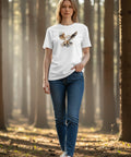Damen T-Shirt aus 100 % Baumwolle mit Eule aus dem Sauerland