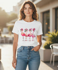 Damen T-Shirt - "Pink Flamingos" - 100 % Baumwolle
