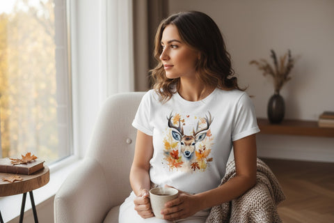 Damen T-Shirt Sauerland mit Hirsch und Laub