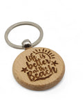 Schlüsselanhänger aus Holz - Rund - Life is better at the beach