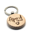 Schlüsselanhänger aus Holz - Rund - Aperol Team