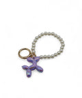 Schlüsselkette / Schlüsselanhänger mit Ballonhund Lila