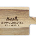 Schneidebrett aus Akazienholz mit Gravur Sauerland Wenholthausen ca. 35 cm x 20 cm x 1,5 cm