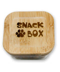 Snackbox für Hunde 320 ml - Leckerlie-Aufbewahrung - Glasschale mit Holzdeckel