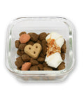 Snackbox für Hunde 320 ml - Leckerlie-Aufbewahrung - Glasschale mit Holzdeckel