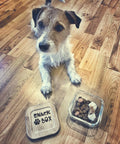 Snackbox für Hunde 320 ml - Leckerlie-Aufbewahrung - Glasschale mit Holzdeckel