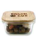 Snackbox für Hunde 320 ml - Leckerlie-Aufbewahrung - Glasschale mit Holzdeckel