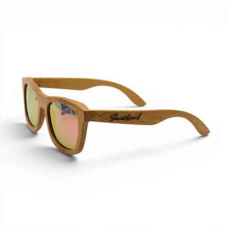Sonnenbrille Bambus mit Sauerland Gravur - Pink